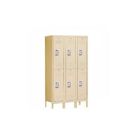 Salsbury Industries Salsbury Industries 62352TN-A 36 in. W x 66 in. H x 12 in. D Standard Metal Locker-Double Tier-3 Wide-Tan-Assembled 62352TN-A